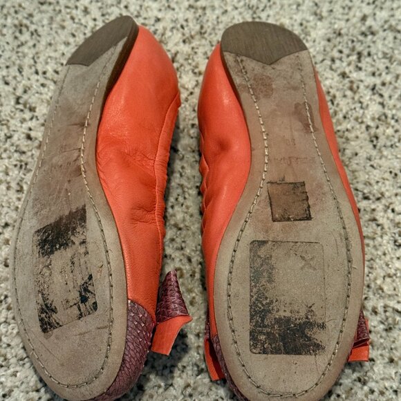 Prada | Leather Two-tone Ballet Flats | Pink/Coral | Size: EU 38 - Picture 3 of 10